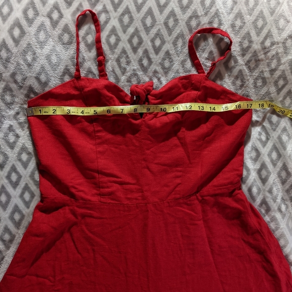 NWT Linen Red Fit and Flare Old Navy Medium Tall - Picture 10 of 15